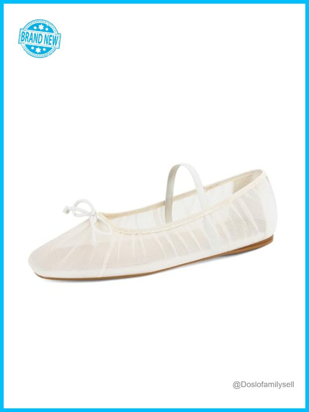 Mesh Ballet Flats Square Toe Bow Mary Jane Comfortable Dress Casua